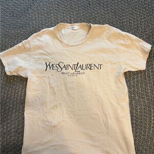 Yves Saint Laurent Beige Short Sleeve Tee